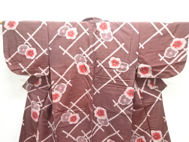  大正ロマン　花模様織出し着物